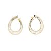 Image 1 : 4.00 ctw Diamond Semi-Circle Earrings - 18KT Yellow Gold