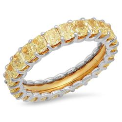 18K White Gold 3.79CTW Diamond Bracelet, (VS/Fancy Yellow)