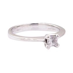 0.35 ctw Princess Cut Diamond Solitaire Ring - 14KT White Gold