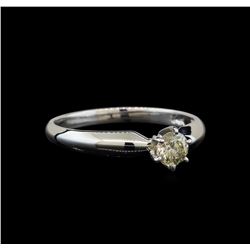 14KT White Gold 0.33 ctw Round Cut Diamond Solitaire Ring