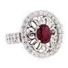 Image 1 : 1.78 ctw Ruby And Diamond Ring - 14KT White Gold