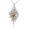 Image 1 : 18k Three Tone Gold 3.10CTW Multicolor Dia, Pink Diamond and Diamond Pendant, (V