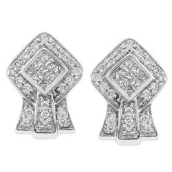 14k White Gold 0.50CTW Diamond Earring, (SI3/G-H)