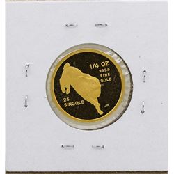 1987 Singapore 1/4 Oz. Gold Coin Year of the Rabbit