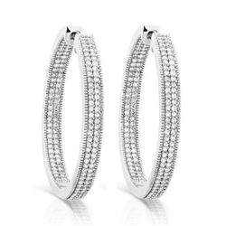 14k White Gold 1.00CTW Diamond Earring, (I2 /H)