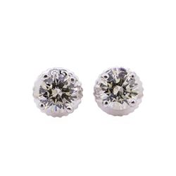 0.65 ctw Diamond Stud Earrings - 14KT White Gold