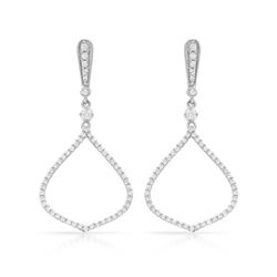 14k White Gold 0.87CTW Diamond Earring, (SI3/G)