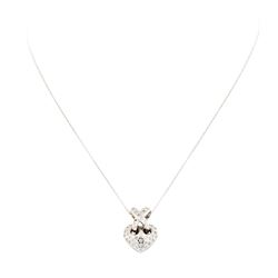 0.50 ctw Diamond Heart Shaped Pendant with Chain - 14KT White Gold