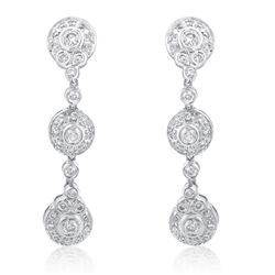 14k White Gold 0.75CTW Diamond Earring, (I1-I2/H)