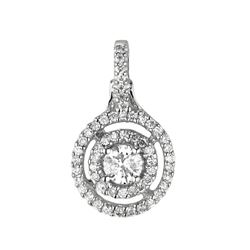 14k White Gold 0.48CTW Diamond Pendant, (I2 /SI3-I1/H-I/G-H)