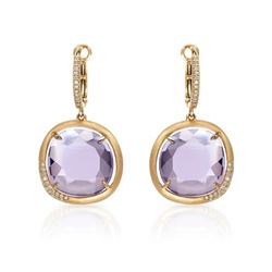 14k Rose Gold 12.66CTW Diamond and Amethyst Earring, (I1/I)