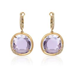 14k Rose Gold 12.66CTW Diamond and Amethyst Earring, (I1/I)