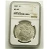 Image 1 : 1887-P  Morgan Silver Dollar $ NGC MS 62