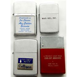 VINTAGE ADVERTISING LIGHTER LOT! 4 LIGHTERS TOTAL