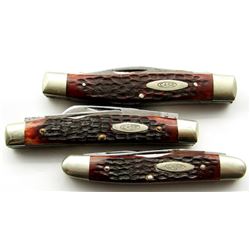 3 VINTAGE 1970'S CASE XX POCKET KNIVES WITH