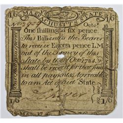 10/1784  MASSACHUSETTES COLONIAL