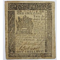 5/1/1777 1 SHILLING DELAWARE COLONIAL