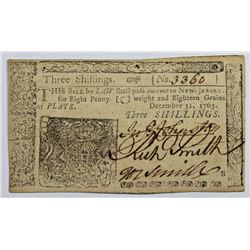 12-31-1763 NEW JERSEY 3 SHILLINGS