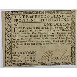 7-2-1780 $1 RHODE ISLAND