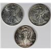 Image 1 : 1990, 1987 AND 1989 AMERICAN SILVER EAGLES