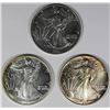 Image 1 : 1986, 1989 AND 1990 AMERICAN SILVER EAGLES