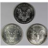 Image 2 : 1986, 1989 AND 1990 AMERICAN SILVER EAGLES