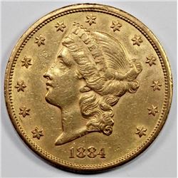 1884-CC $20 LIBERTY GOLD