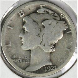 1921-D MERCURY DIME