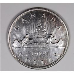 1945 CANADIAN SILVER DOLLAR CH BU++