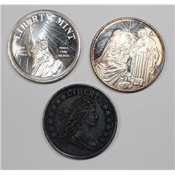 3 1OZ SILVER ROUNDS