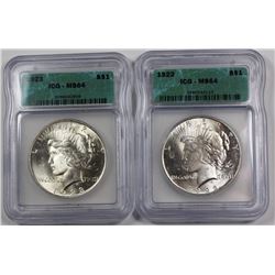 1922 & 1923 PEACE SILVER DOLLARS