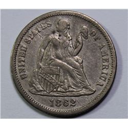 1862-S SEATED DIME