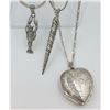 Image 2 : 3 STERLING NECKLACES WITH PENDANTS