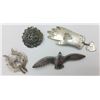 Image 1 : 4 STERLING BROOCHES