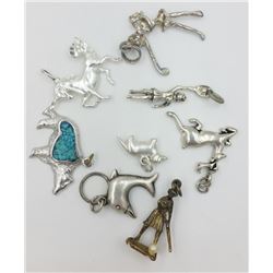 MISC STERLING CHARM LOT