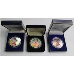 3-AMERICAN SILVER EAGLES