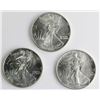 Image 1 : 1990, 1992 AND 1993 AMERICAN SILVER EAGLES