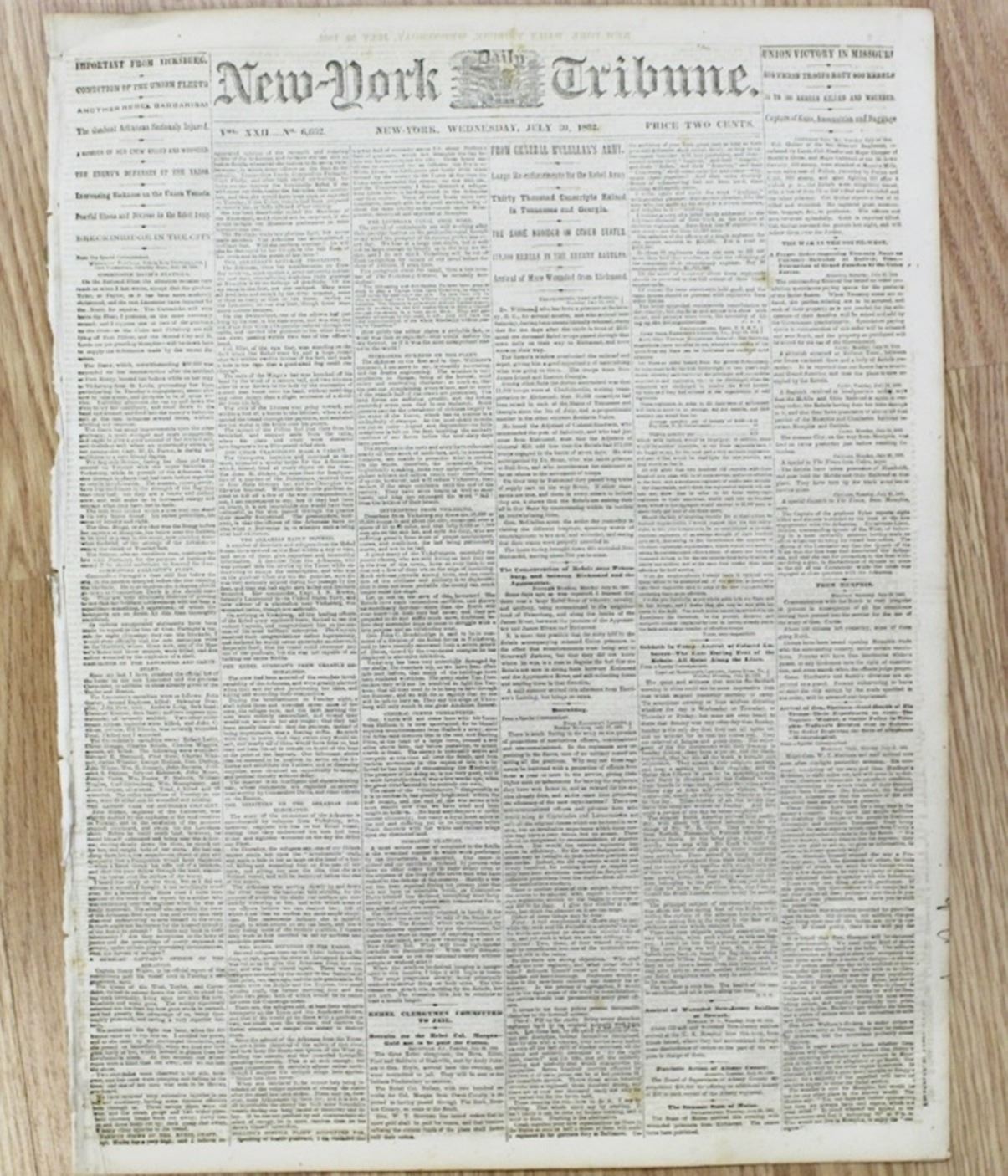 3 DIFFERENT CIVIL WAR NEWSPAPERS