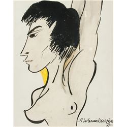 Aldemir Martins Brazilian Modernist Mixed Media