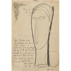 Amedeo Modigliani Italian Fauvist Graphite/Paper