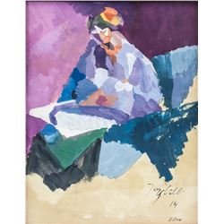 Jacques Villon French Cubist Gouache on Paper