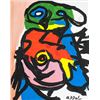 Image 2 : Karel Appel Dutch Modernist Oil on Canvas Portrait