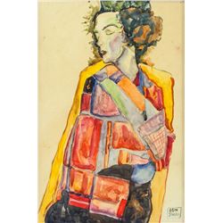 Egon Schiele Austrian Expressionist Watercolor