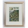 Image 2 : Artist Signed Russian Lake Oil on Paper Framed