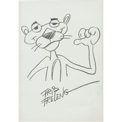 Friz Freleng Graphite on Paper Pink Panther