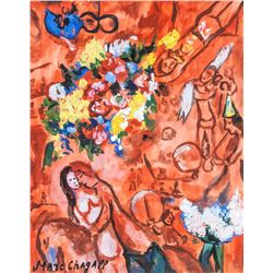 Marc Chagall French Surrealist Gouache on Paper