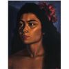Image 1 : Ralph Burke Tyree American Oil on Velvet Portrait