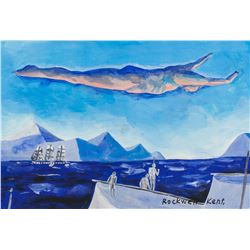 American Modernist Gouache Paper Signed Illegibly
