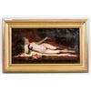 Image 1 : Oil on Canvas Reclining Nude Framed P. Fanbech