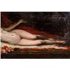 Image 4 : Oil on Canvas Reclining Nude Framed P. Fanbech